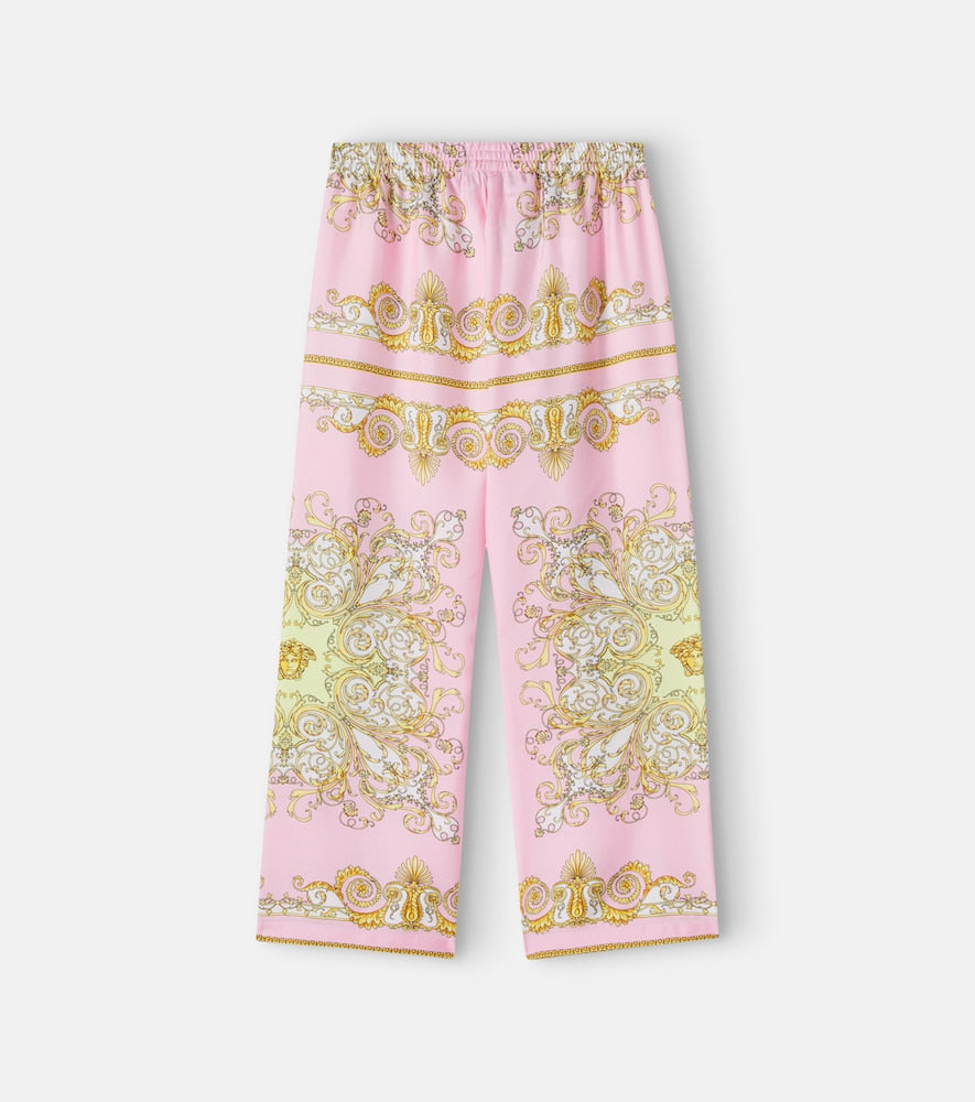 Spring Barocco silk twill pants