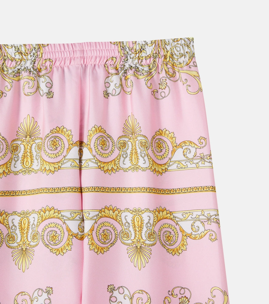 Spring Barocco silk twill pants