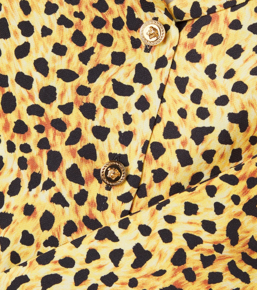 Leopard-print cady shirt