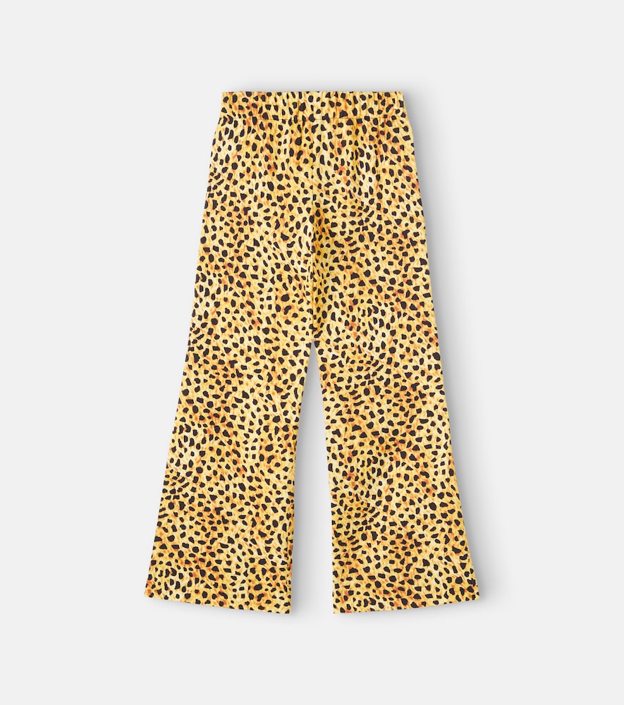 Leopard-print wide-leg pants