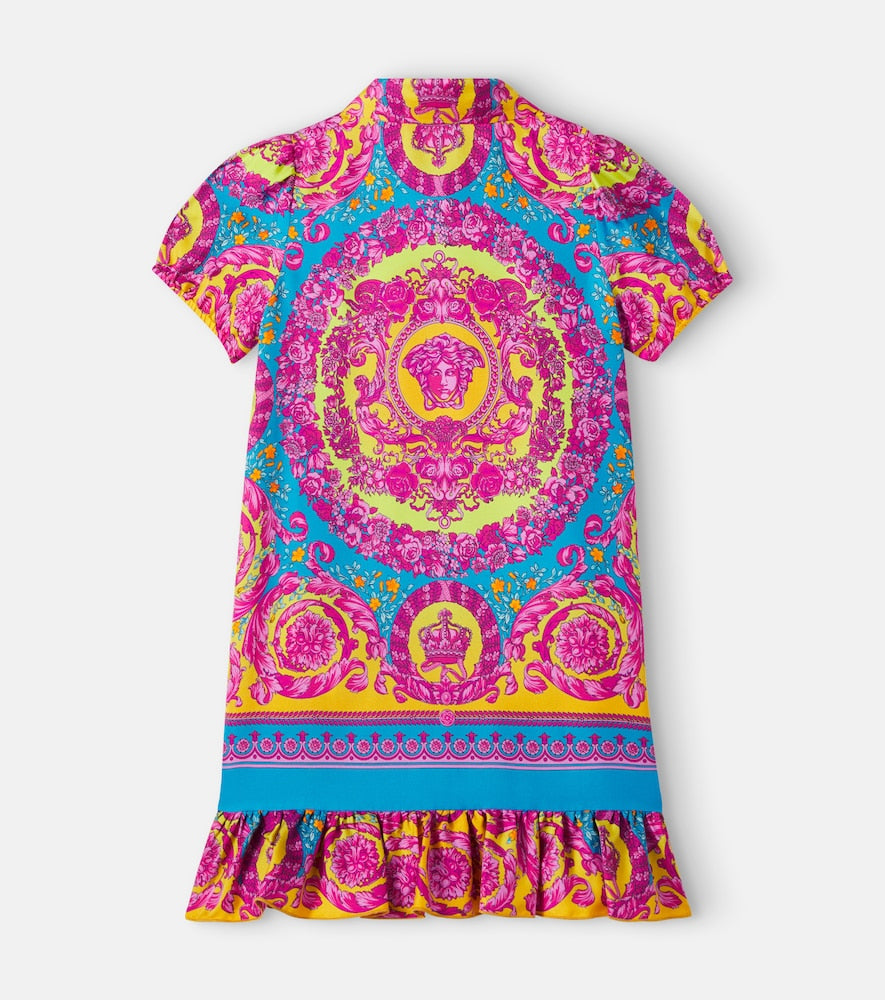 Electric Barocco silk twill shirt dress