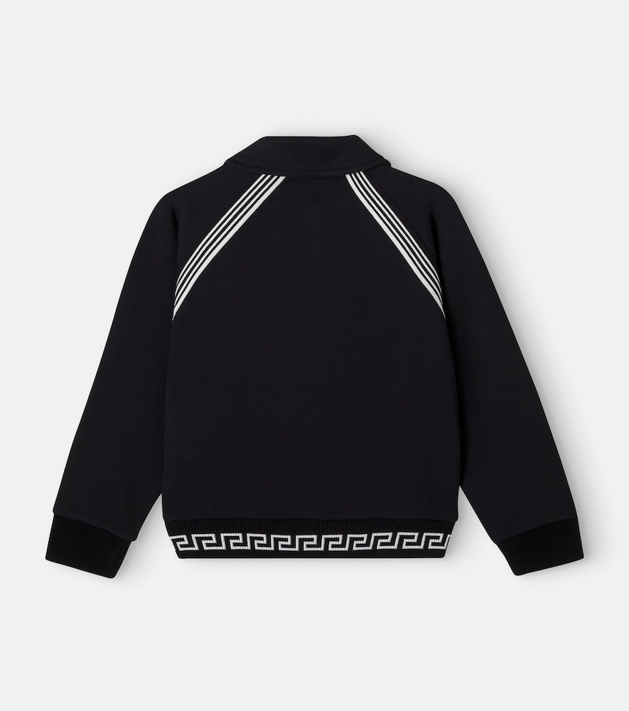 Cotton jersey zip-up sweatshirt