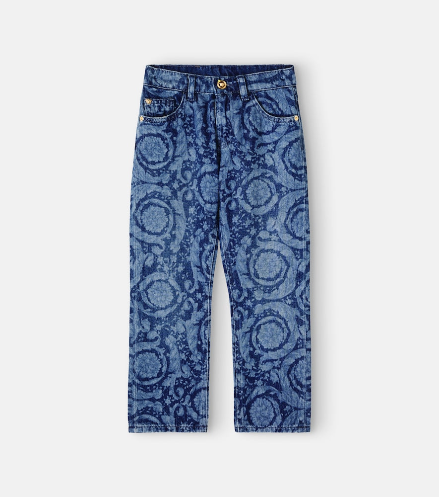 Barocco printed straight-leg jeans