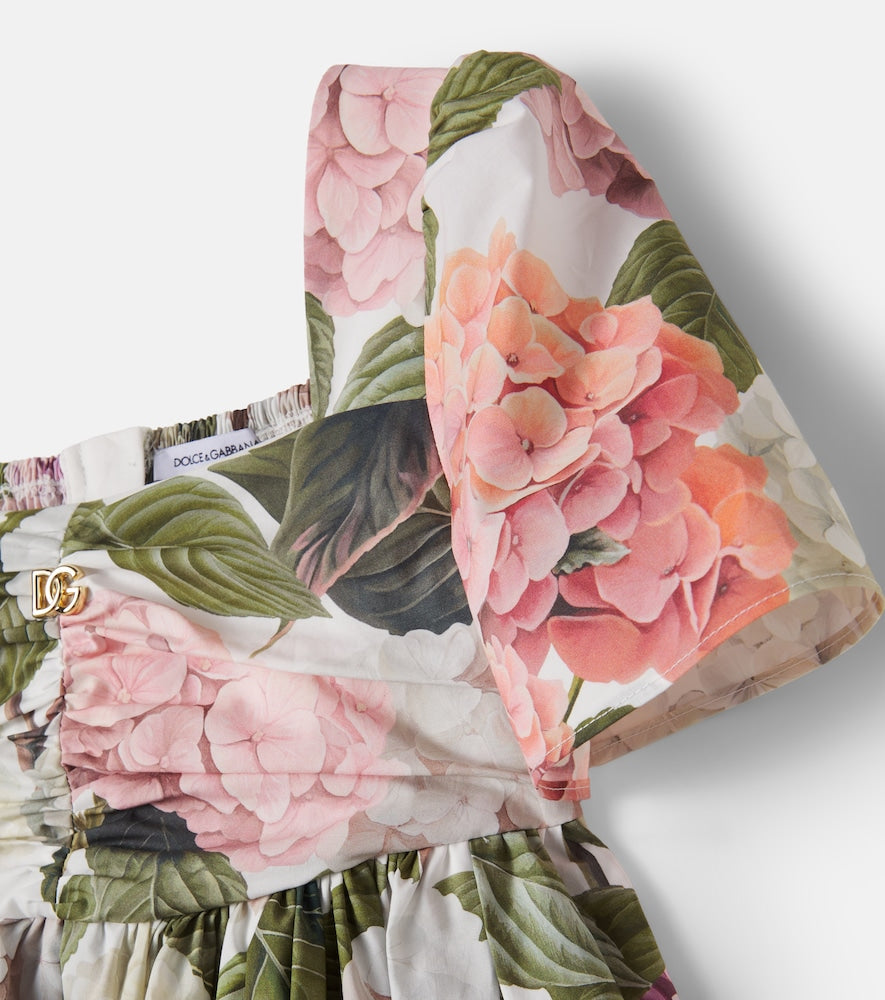 Floral cotton poplin dress