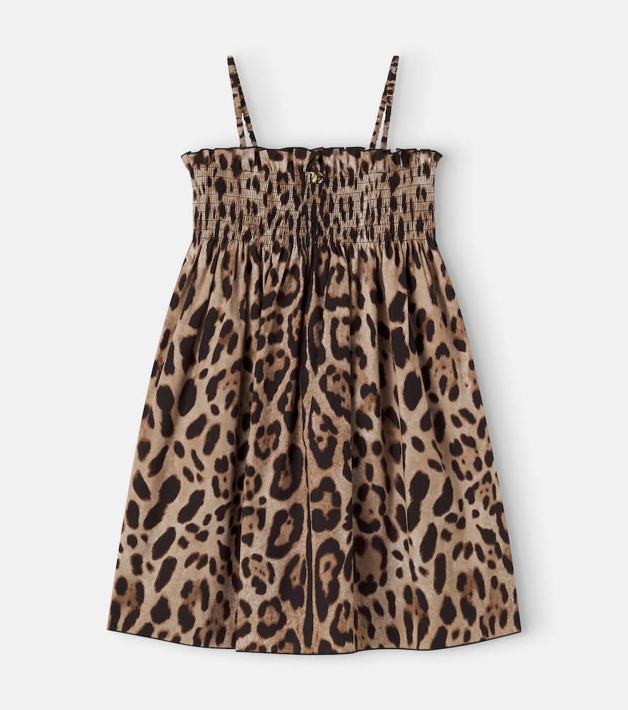 Leopard-print cotton dress