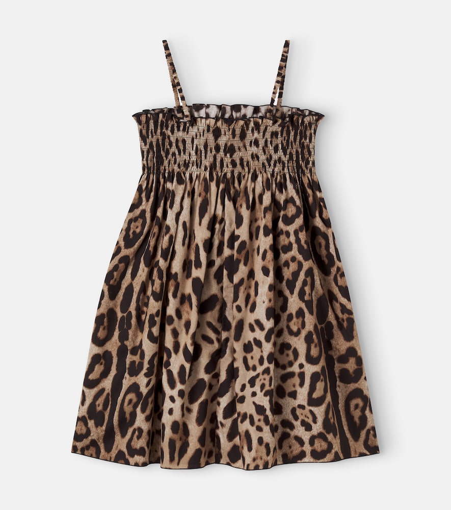 Leopard-print cotton dress