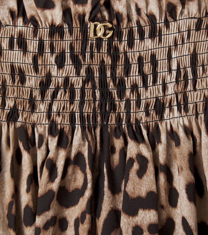 Leopard-print cotton dress