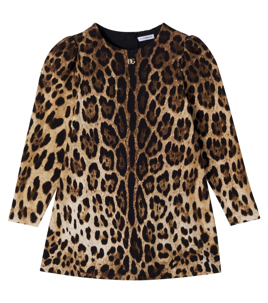 DG leopard-print cotton-blend dress