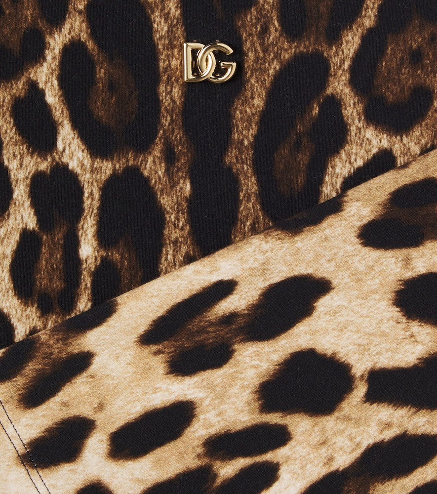 DG leopard-print cotton-blend dress