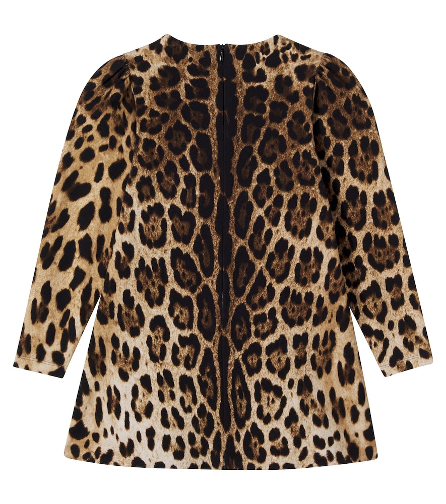 DG leopard-print cotton-blend dress