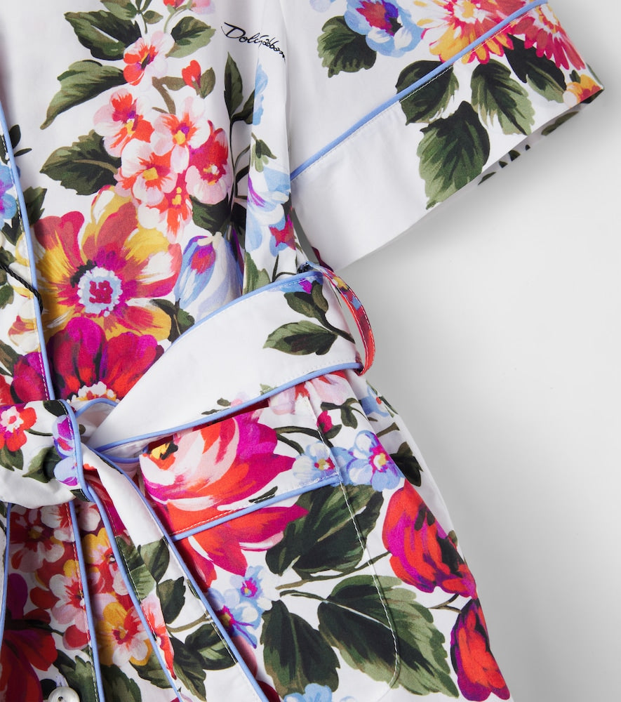 Floral cotton poplin shirt