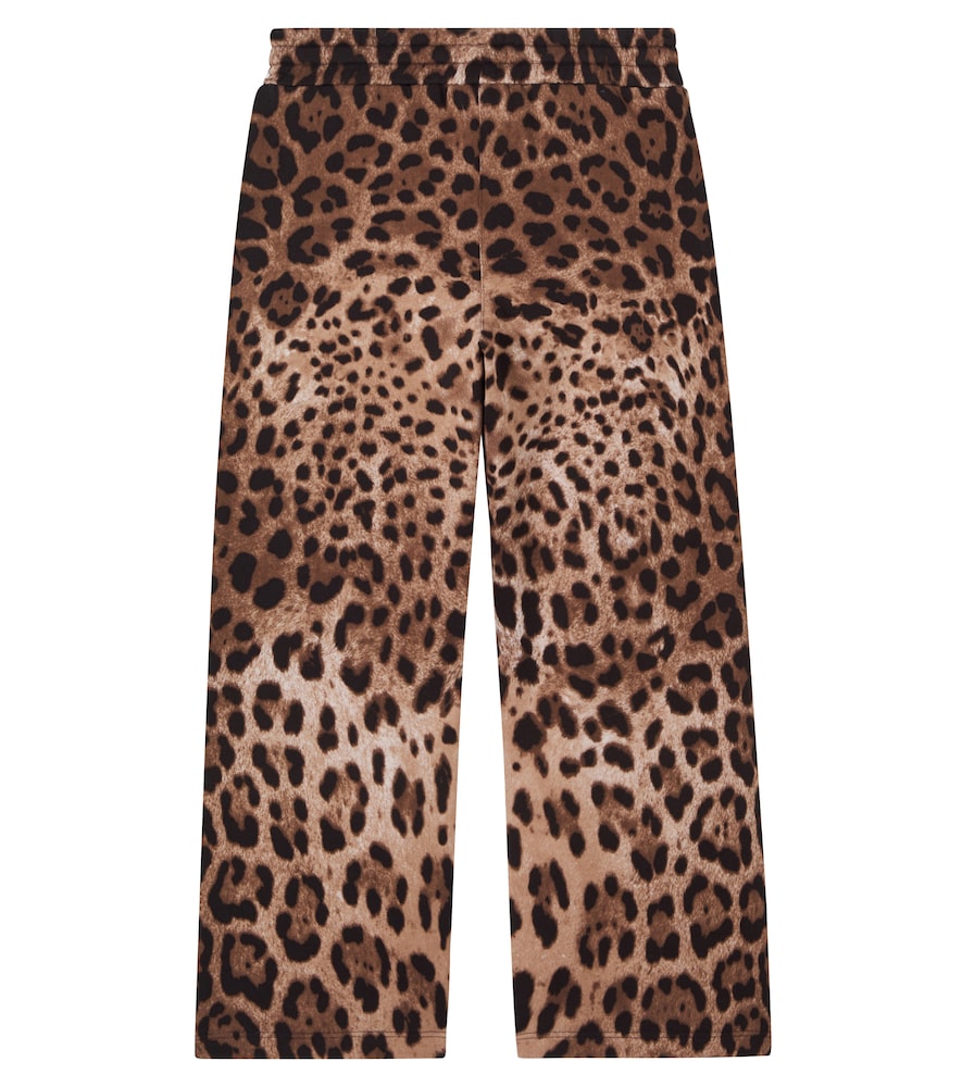 Leopard-print cotton jersey sweatpants