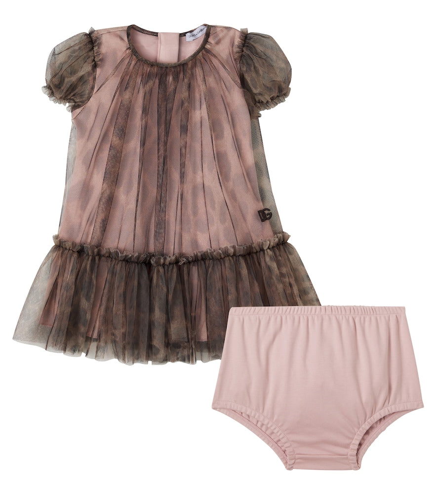 Baby leopard-print tulle dress