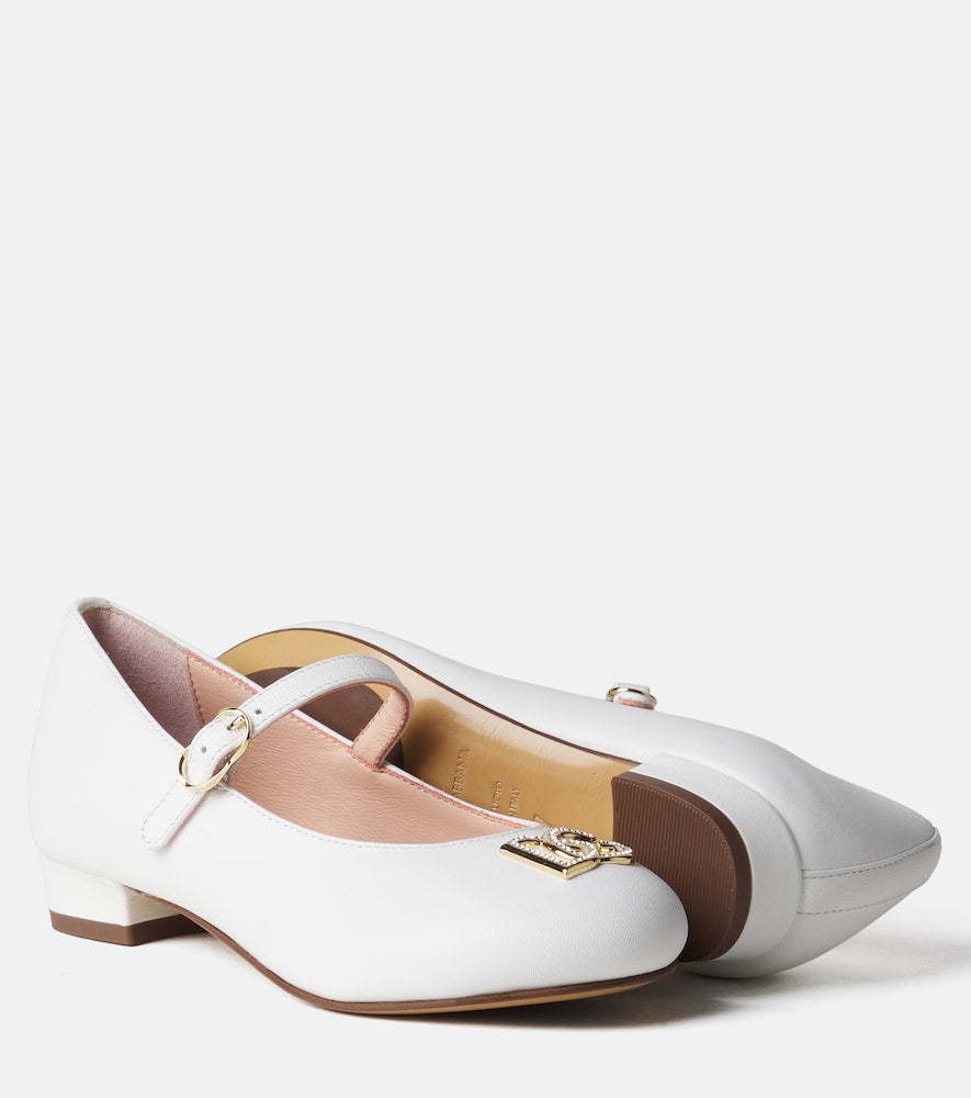 DG embellished leather ballet flats