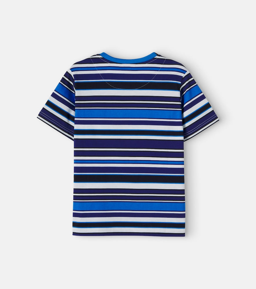 Appliqué striped cotton jersey T-shirt