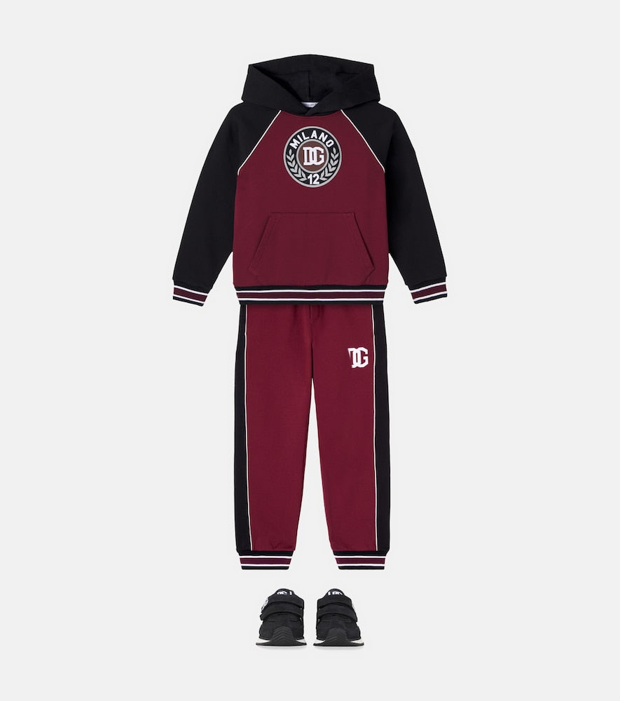 Embroidered logo cotton hoodie