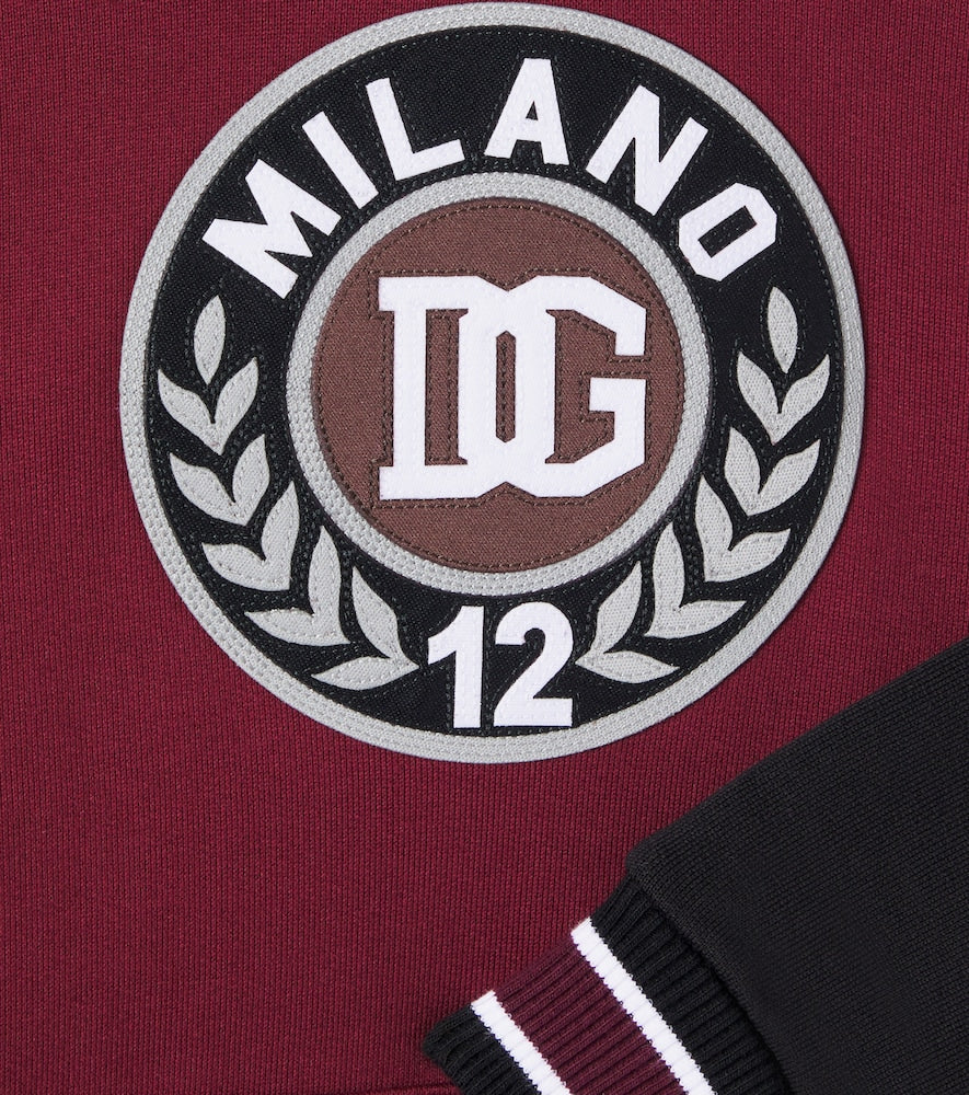 Embroidered logo cotton hoodie