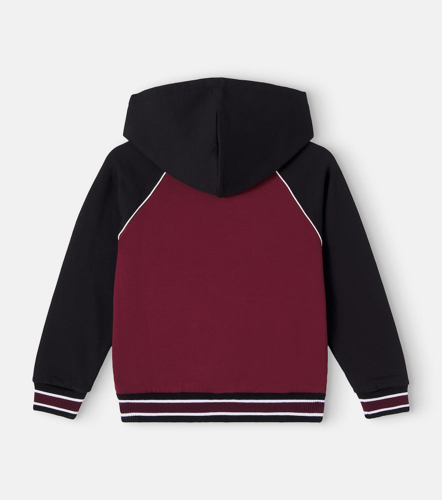 Embroidered logo cotton hoodie