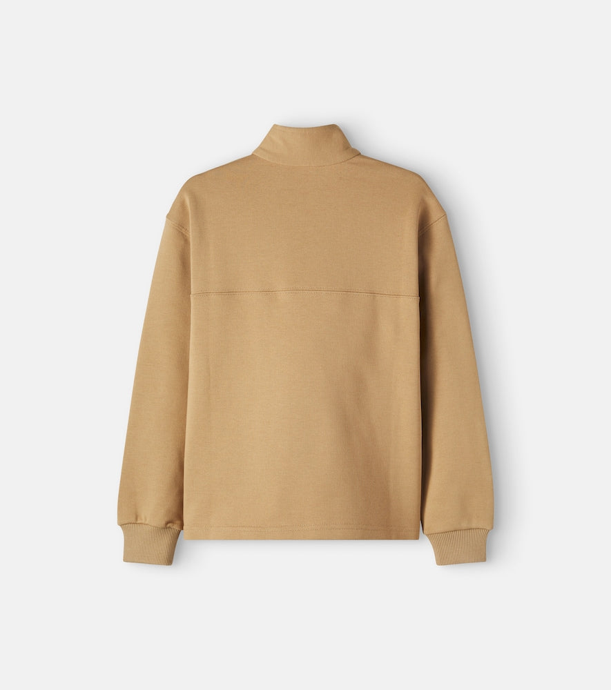 DG cotton jersey half-zip sweatshirt
