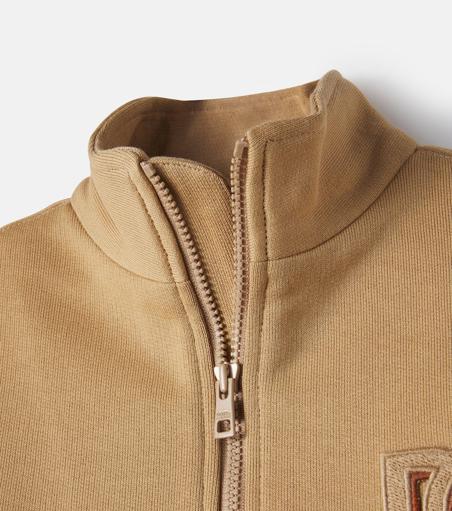 DG cotton jersey half-zip sweatshirt