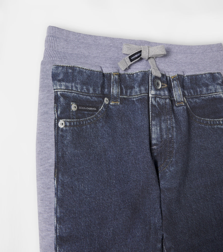 Printed cotton fleece sweatpants