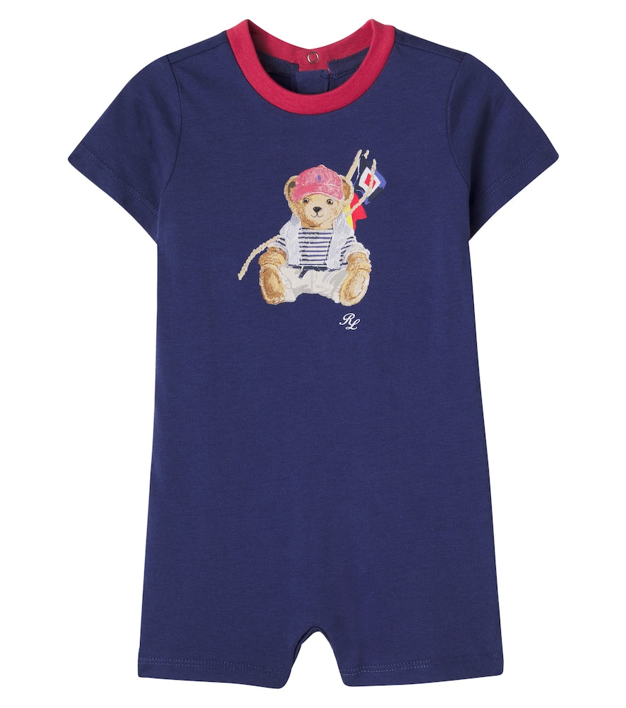 Baby Polo Bear printed cotton bodysuit