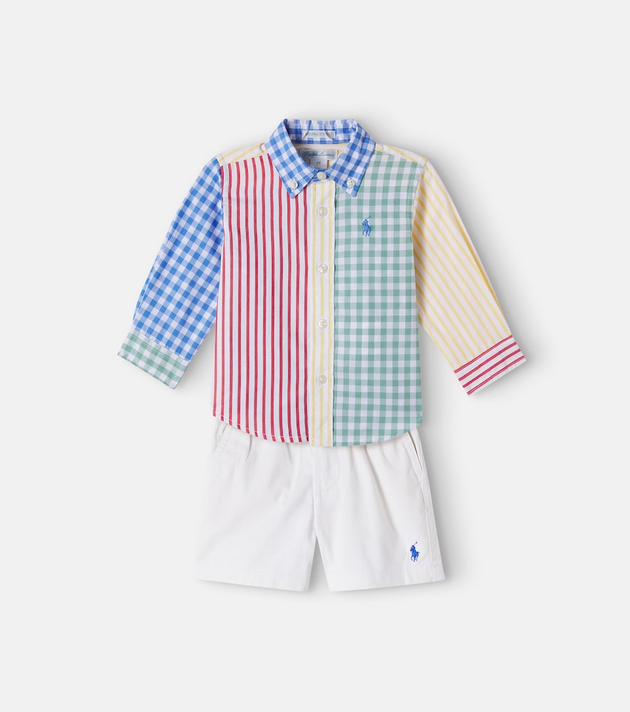 Baby cotton shirt and shorts set