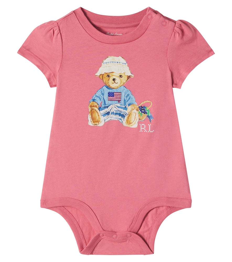 Baby Polo Bear printed cotton onesie