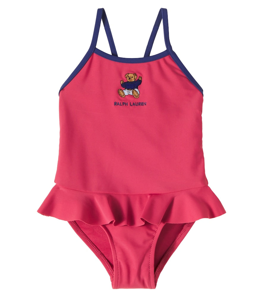 Baby Polo Bear embroidered swimsuit