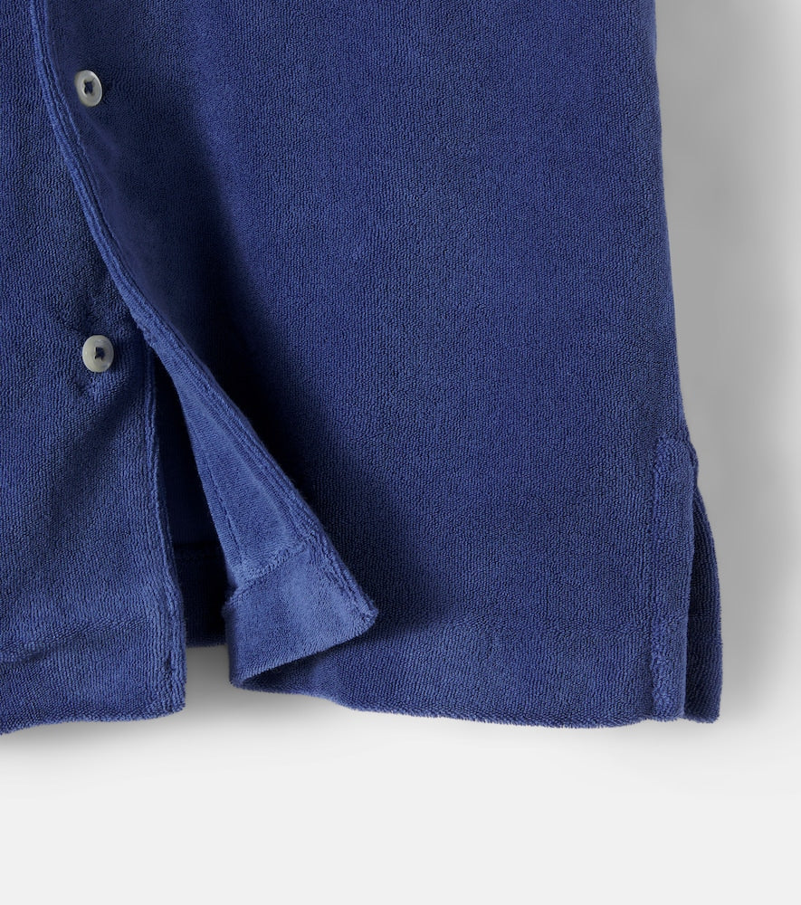 Cotton-blend terry polo shirt