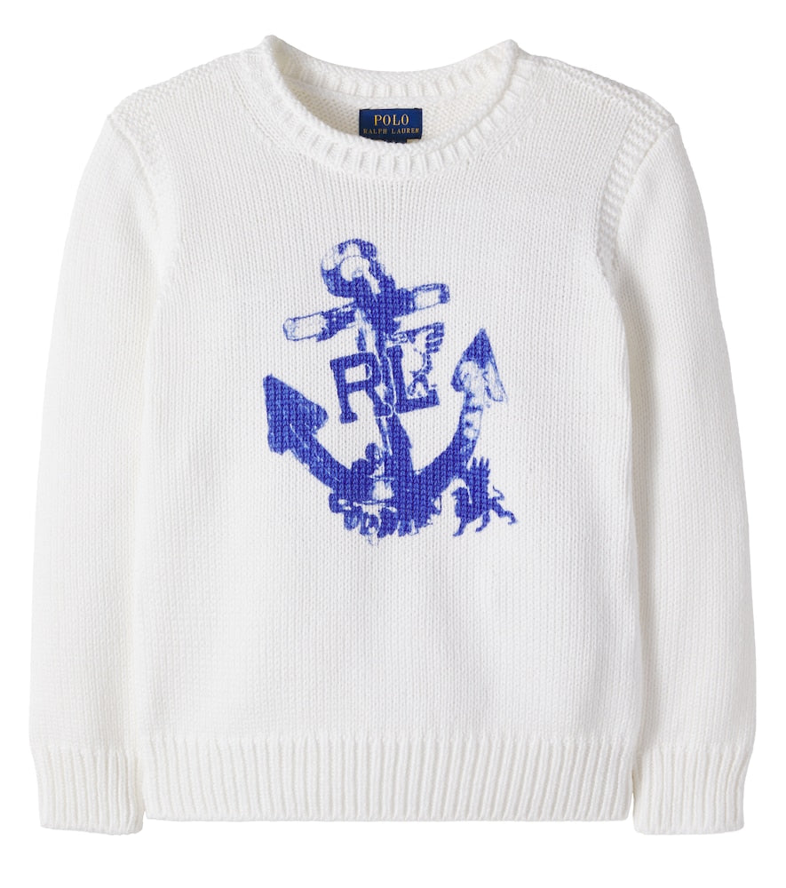 Printed cotton sweater
