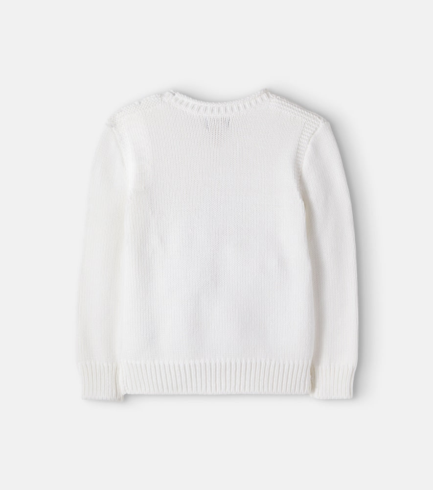 Printed cotton sweater