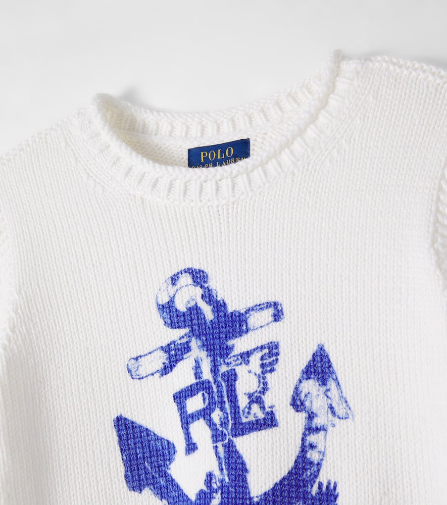 Printed cotton sweater