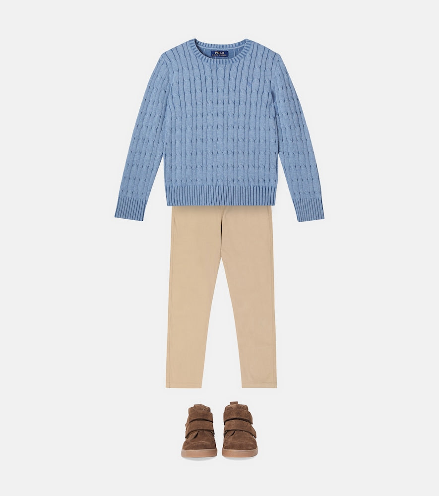 Cable-knit cotton sweater