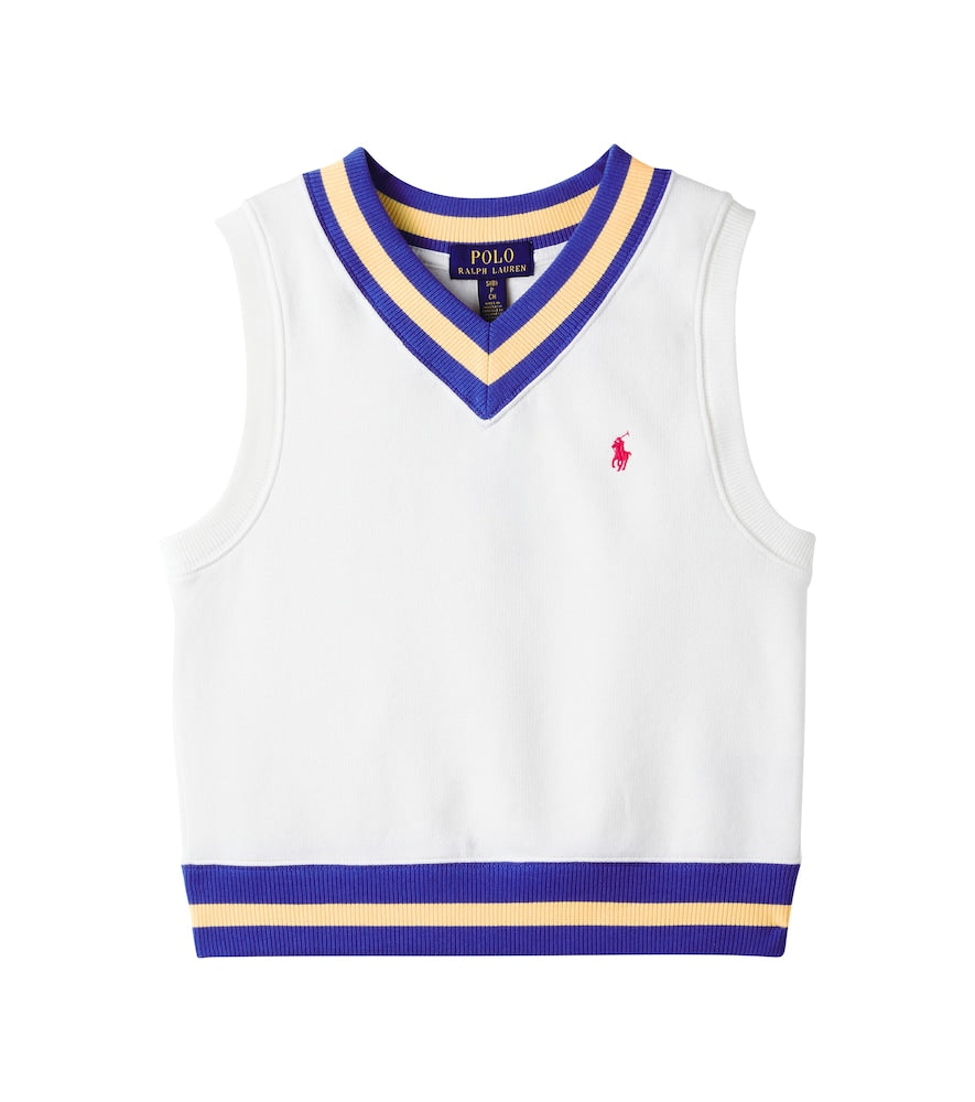 Cotton-blend fleece sweater vest