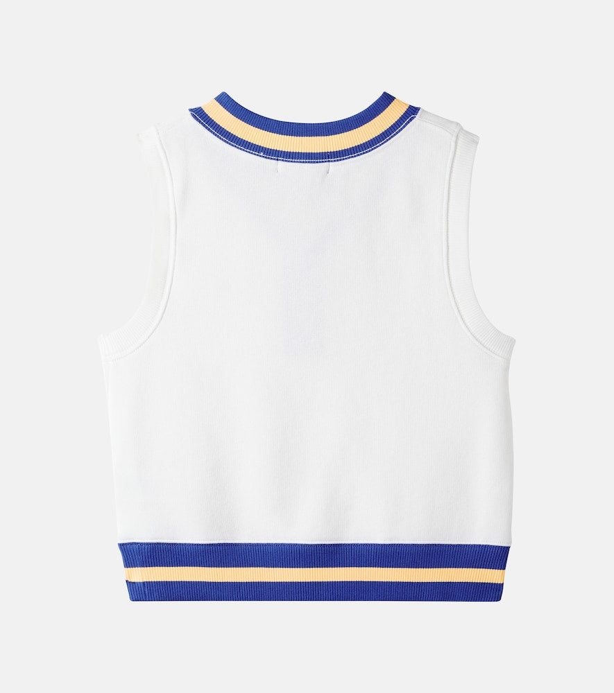 Cotton-blend fleece sweater vest
