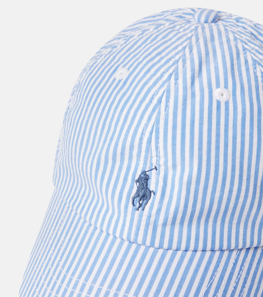 Striped cotton baseball cap