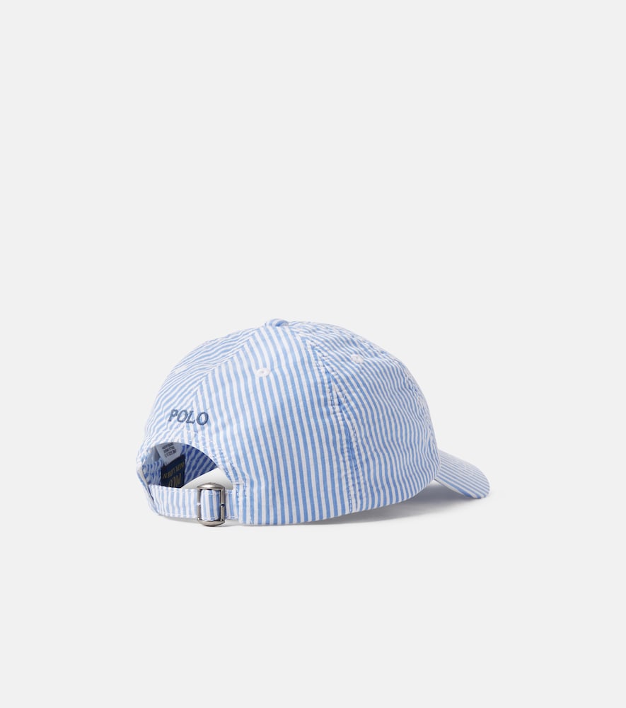 Striped cotton baseball cap