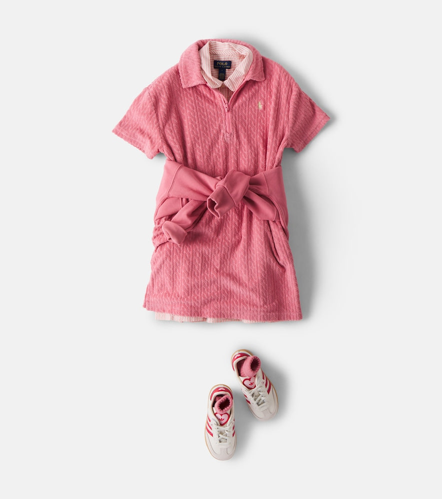 Cotton-blend terry beach cover-up