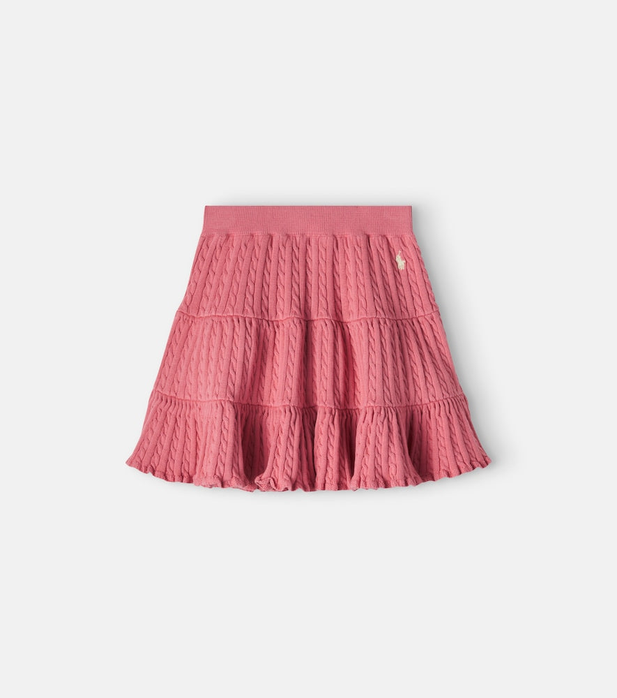 Cable-knit cotton skirt