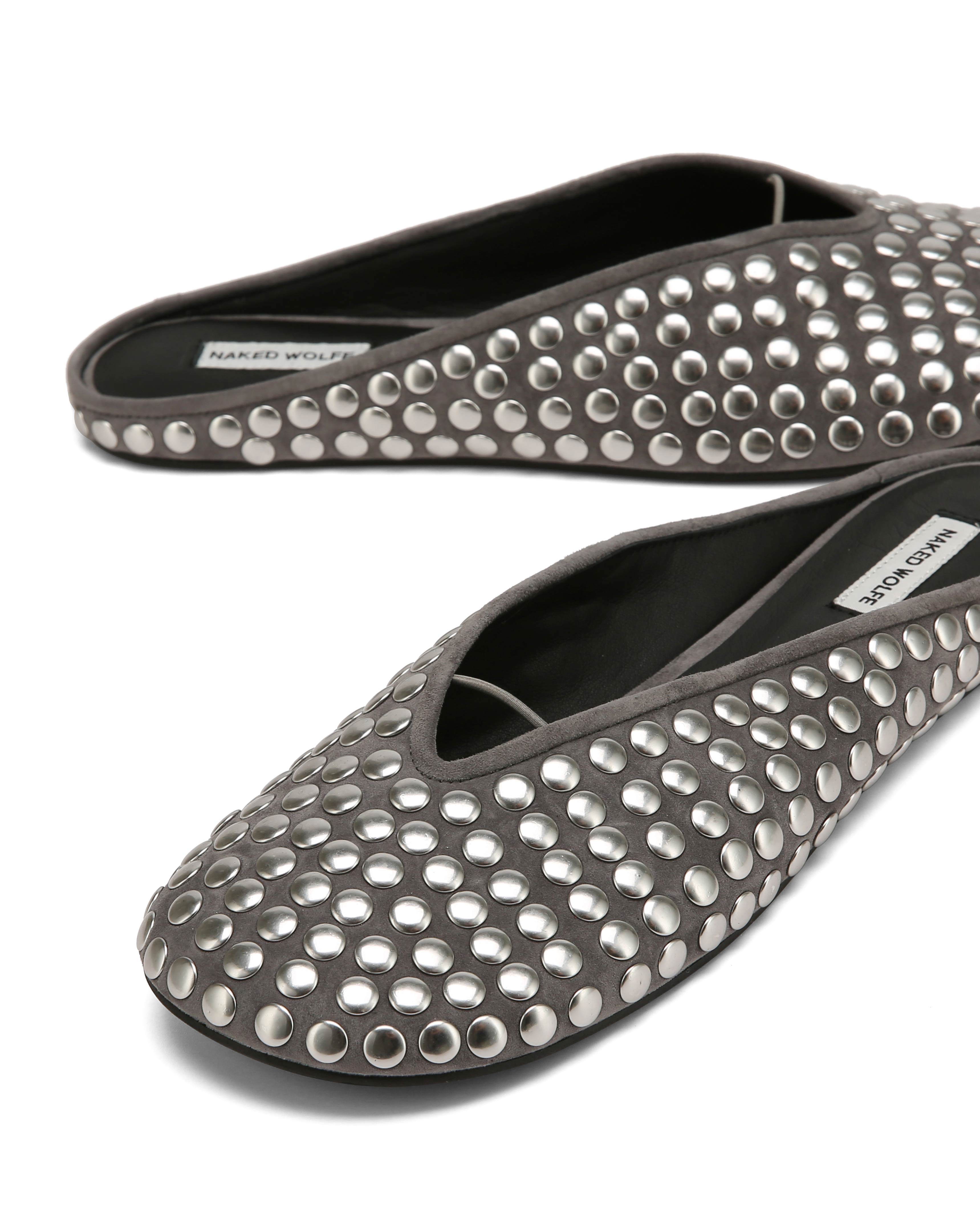 Pippa Grey Studded Suede