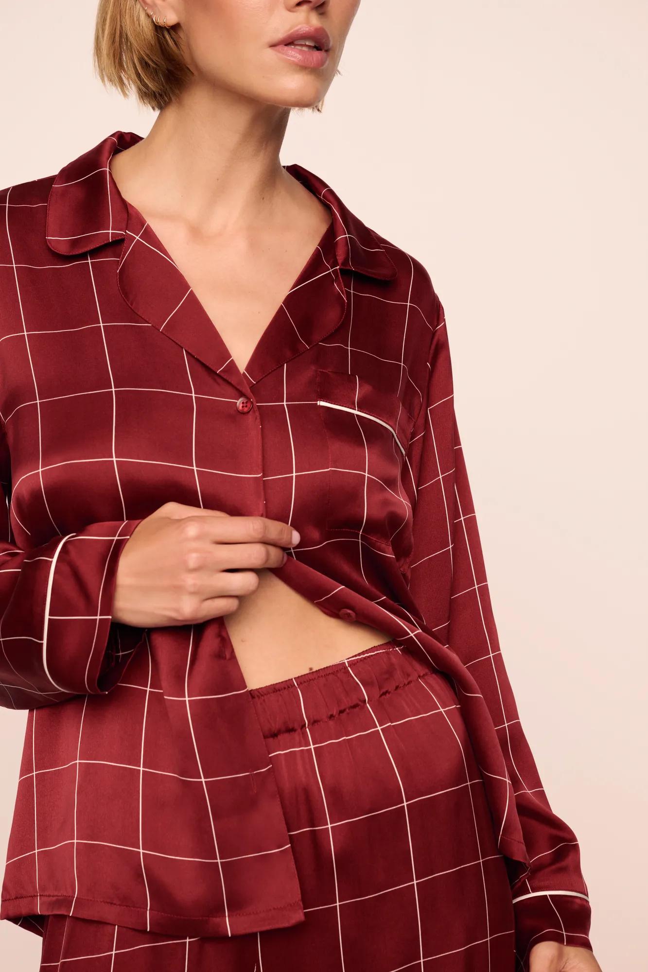 Eberjey x Lily Aldridge - Inez Washable Silk Printed Long PJ Set