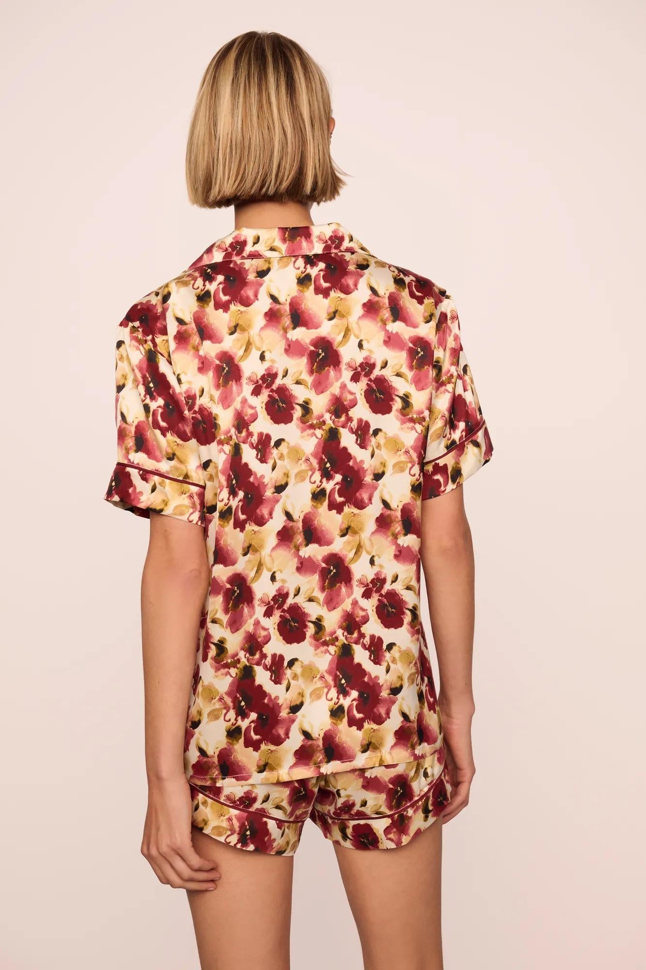 Eberjey x Lily Aldridge - Inez Washable Silk Printed Short PJ Set