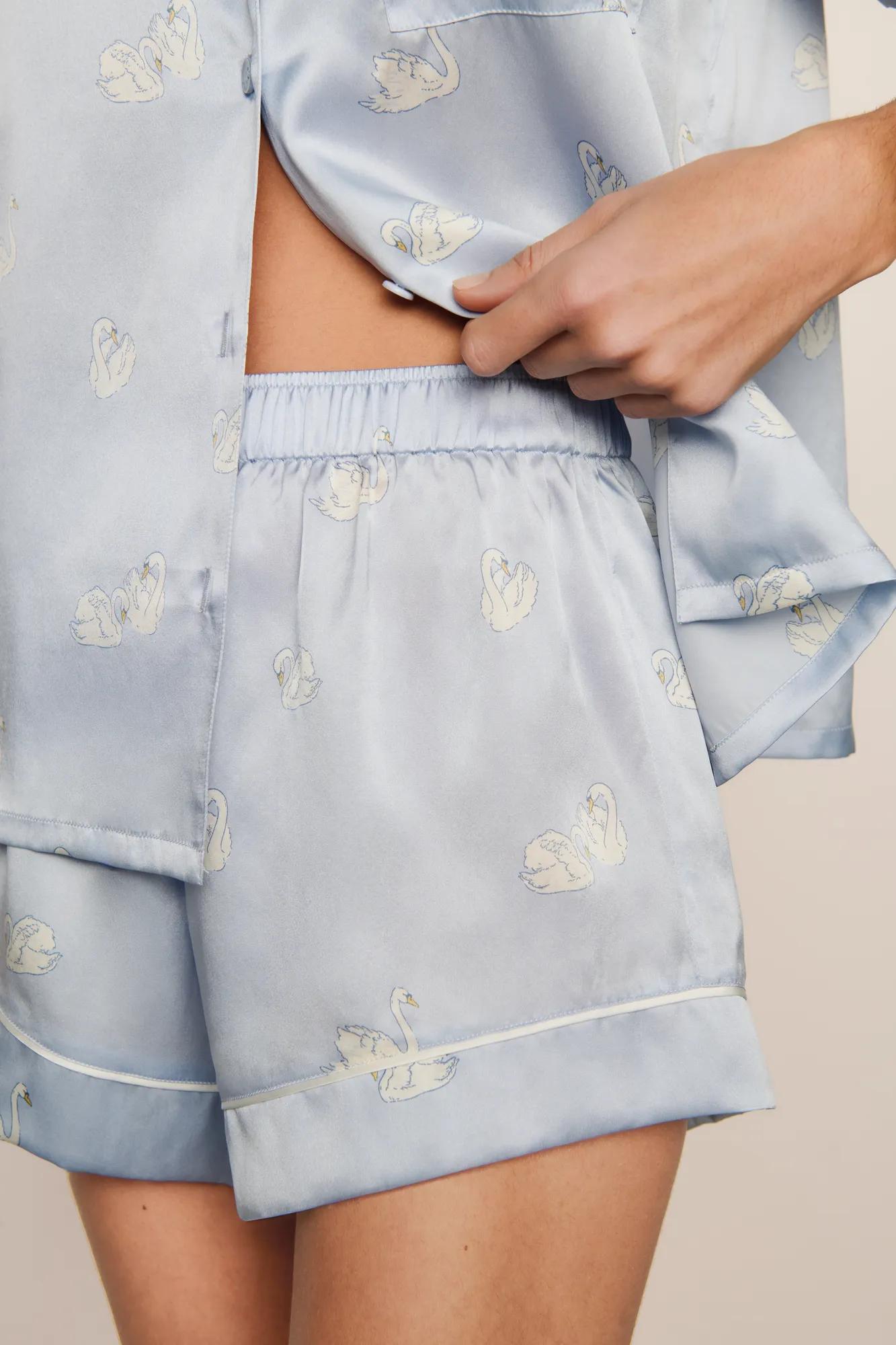 Inez Washable Silk Printed Short PJ Set
