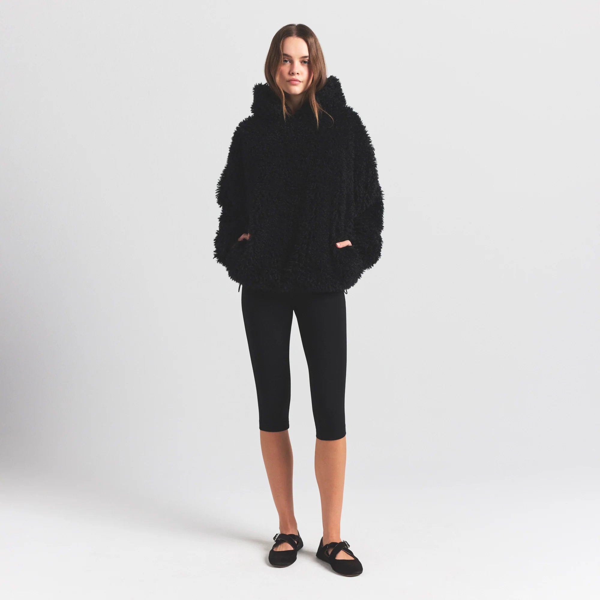 FAUX FUR HOODIE | ONYX