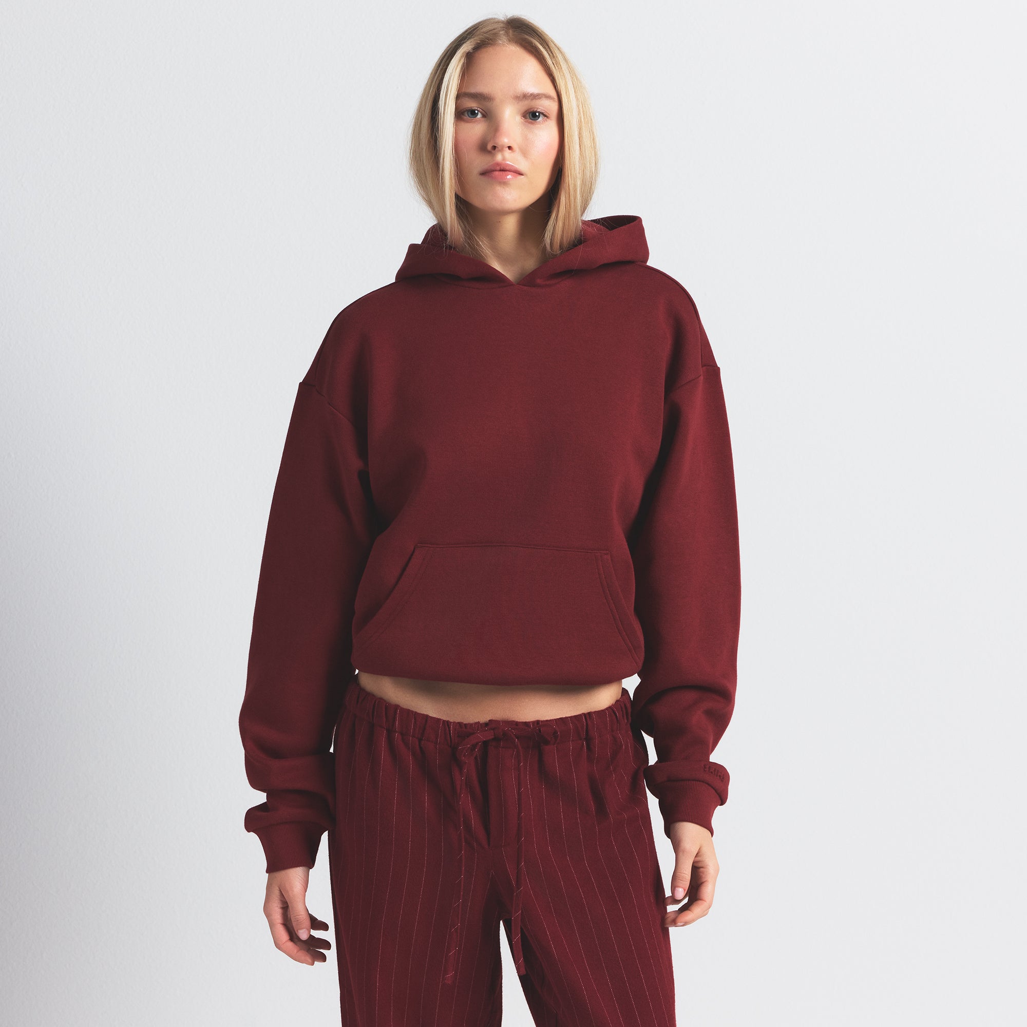COTTON FLEECE CLASSIC HOODIE | MERLOT