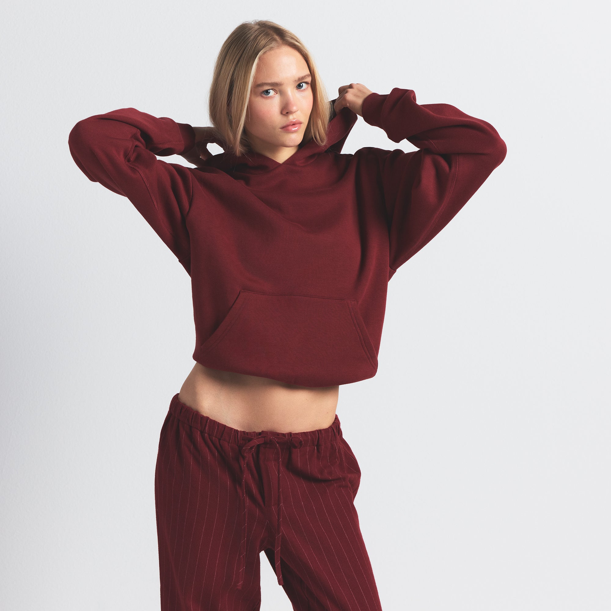 COTTON FLEECE CLASSIC HOODIE | MERLOT