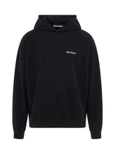 Cotton Embroidered Logo Hoodie in Black
