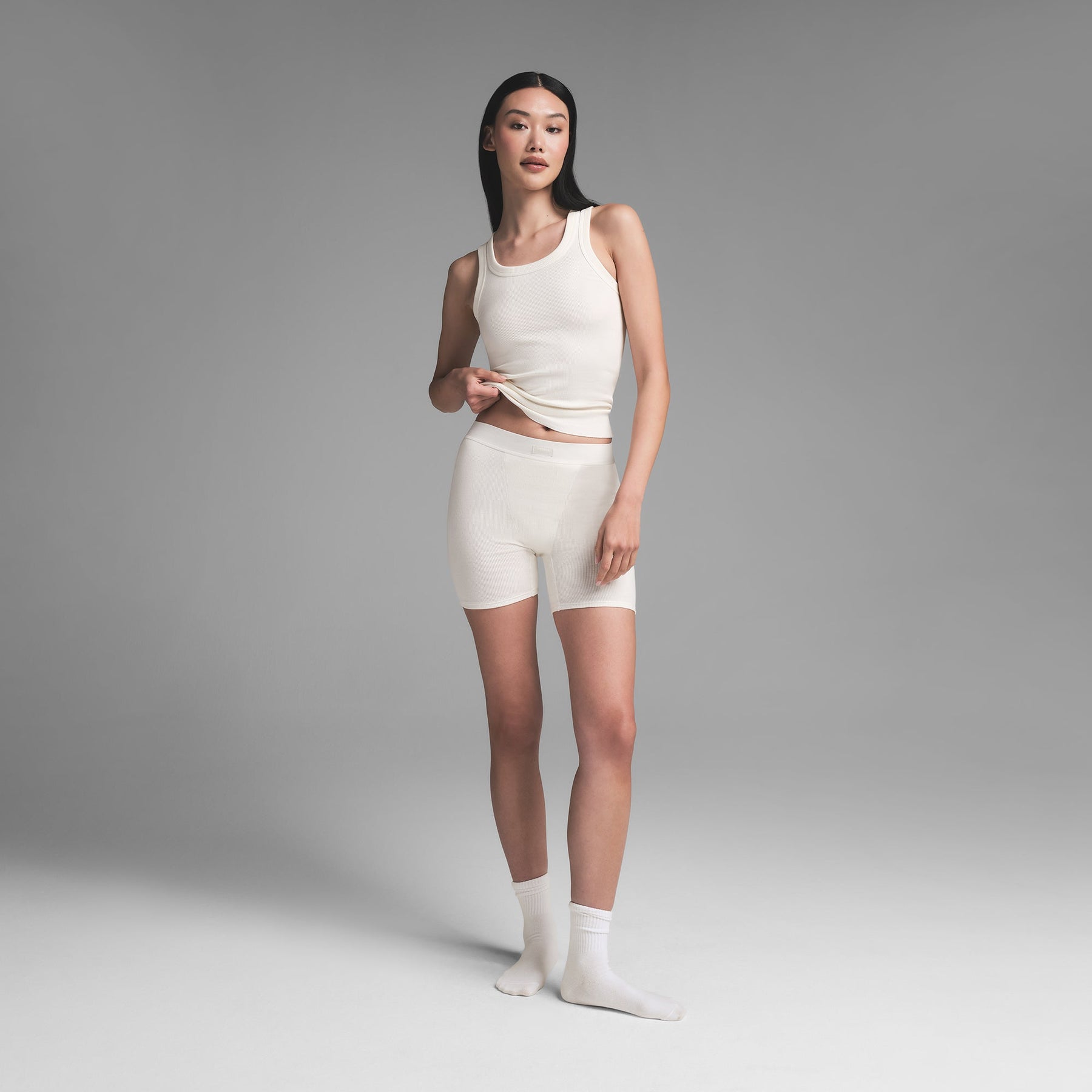 COTTON RIB BOXER | MARBLE