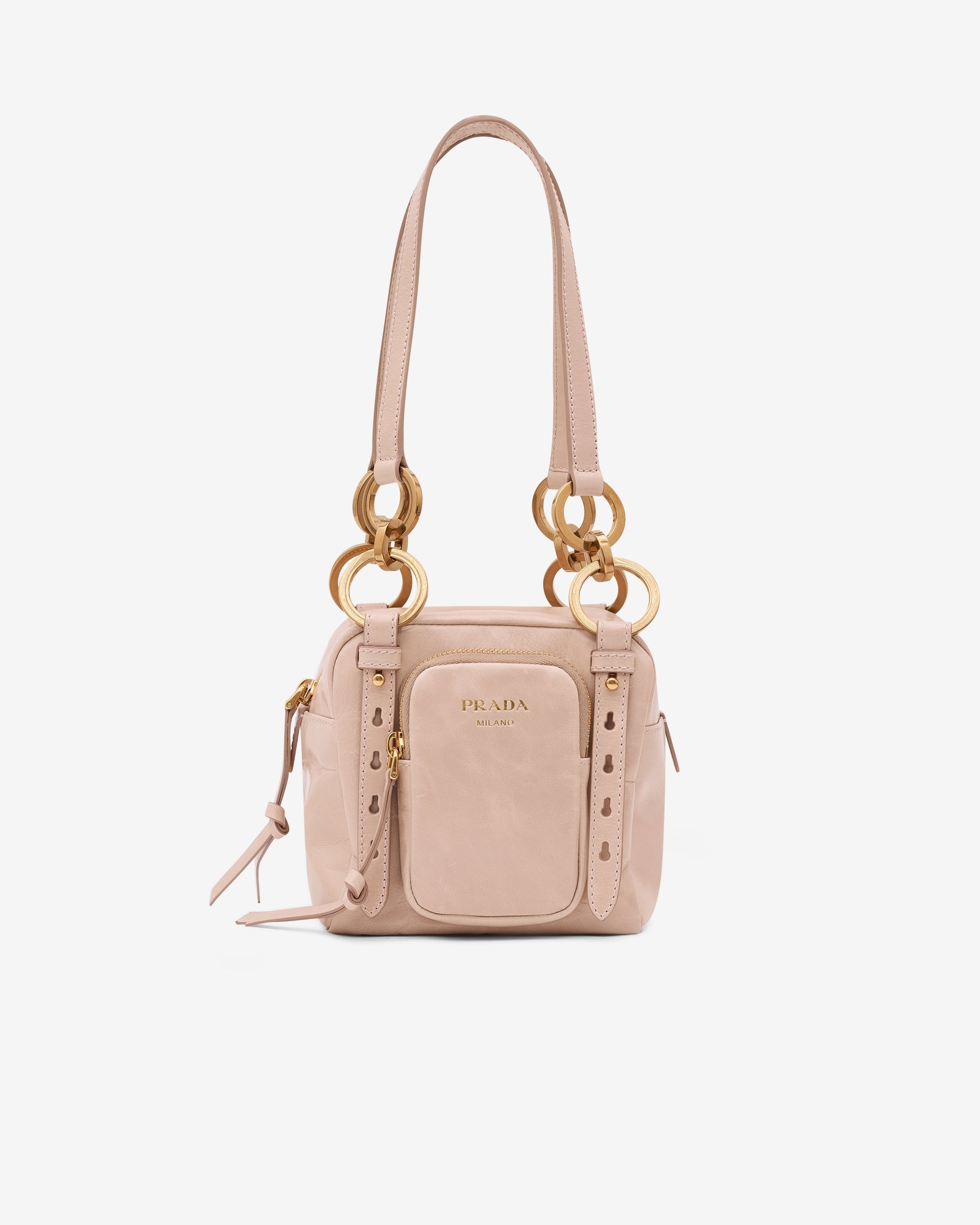 Dangle Leather Top-handle Mini-Bag Powder Pink